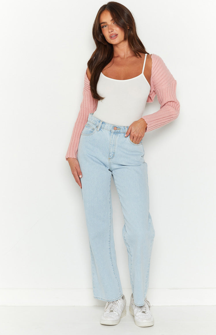 Elsa Pink Rib Knit Bolero