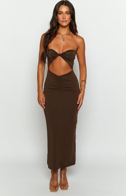 Juliete Brown Midi Dress