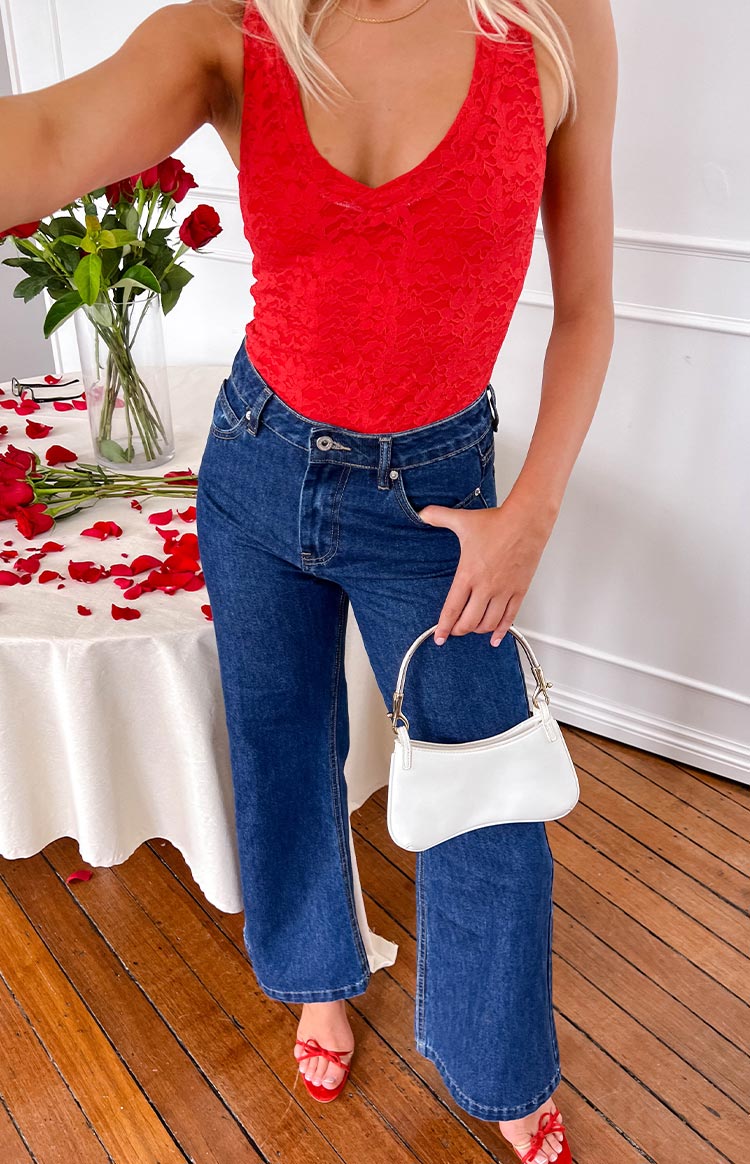 Lenny Dark Blue Denim Flare Jeans