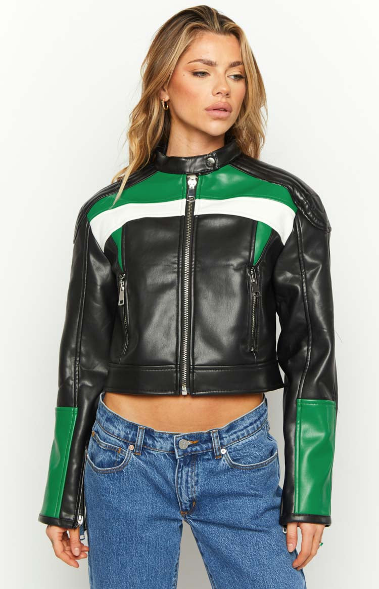 Lioness Green Nueve Biker Jacket