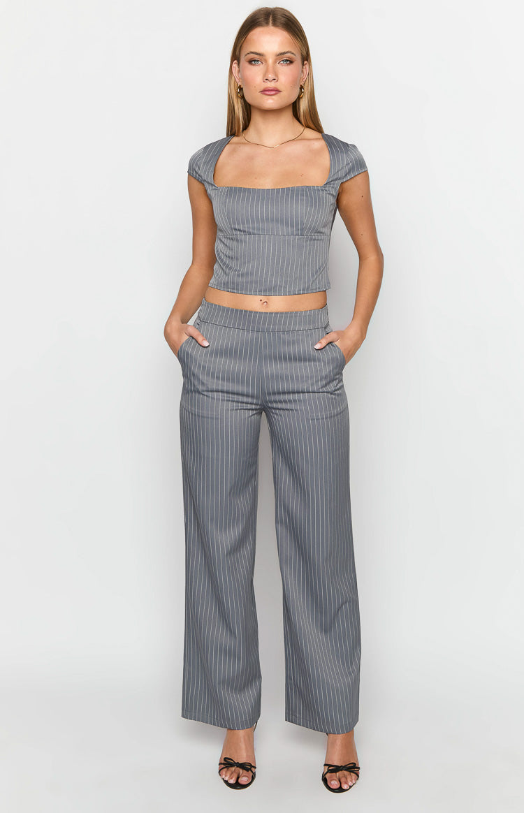 Louis Grey Striped Top