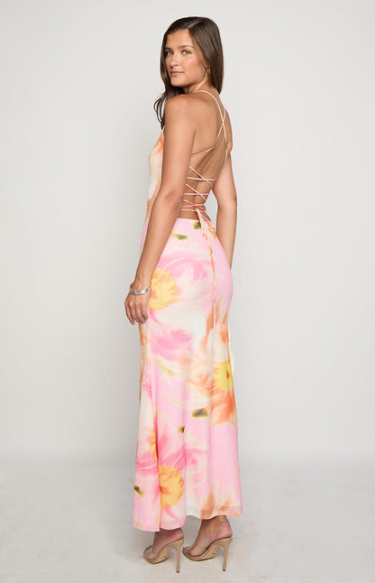 Ashton Pink Floral Kisses Maxi Dress