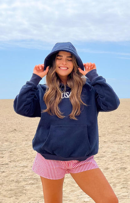 Beginning Navy USA Hoodie