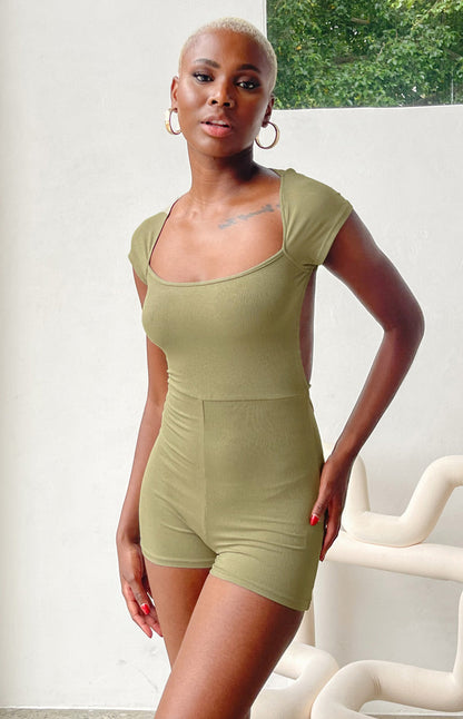 Conna Khaki Playsuit