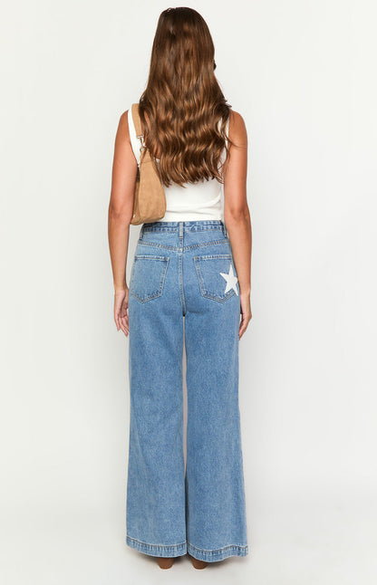 Dandy Mid Wash Denim Flare Jeans