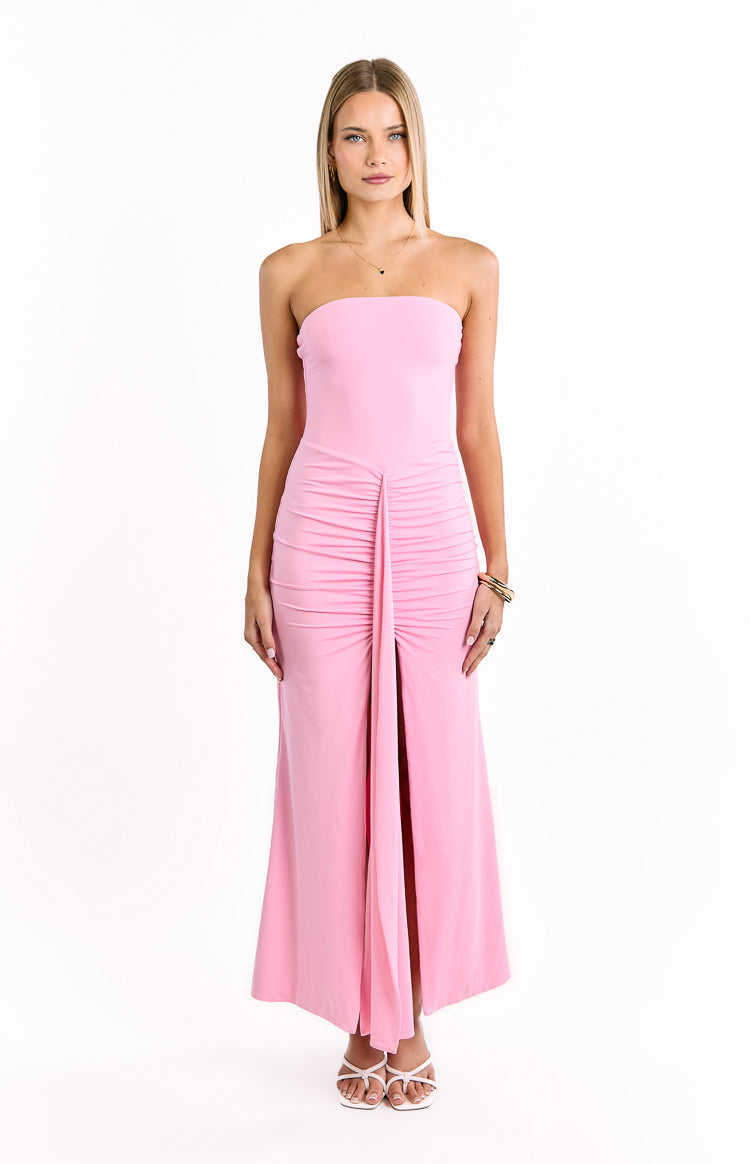 Danielle Pink Strapless Maxi Dress