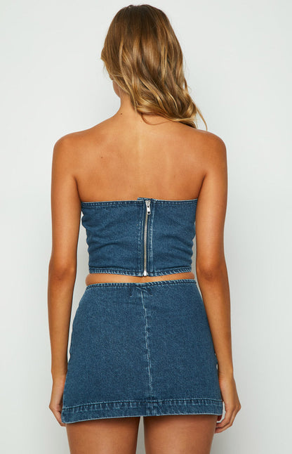 Elouise Denim Tube Top