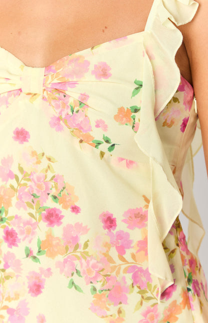 Joyce Yellow Bloom Mini Dress