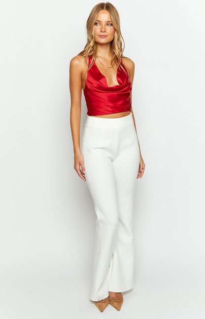 Kai Red Halter Crop Top