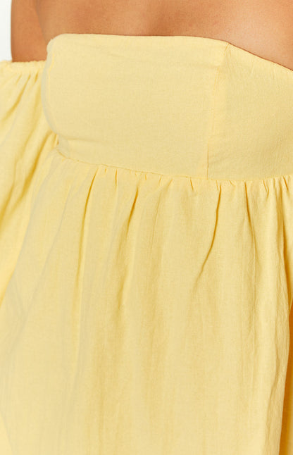 Koa Yellow Long Sleeve Mini Dress