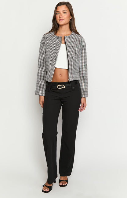Lennie Black Gingham Quilted Jacket