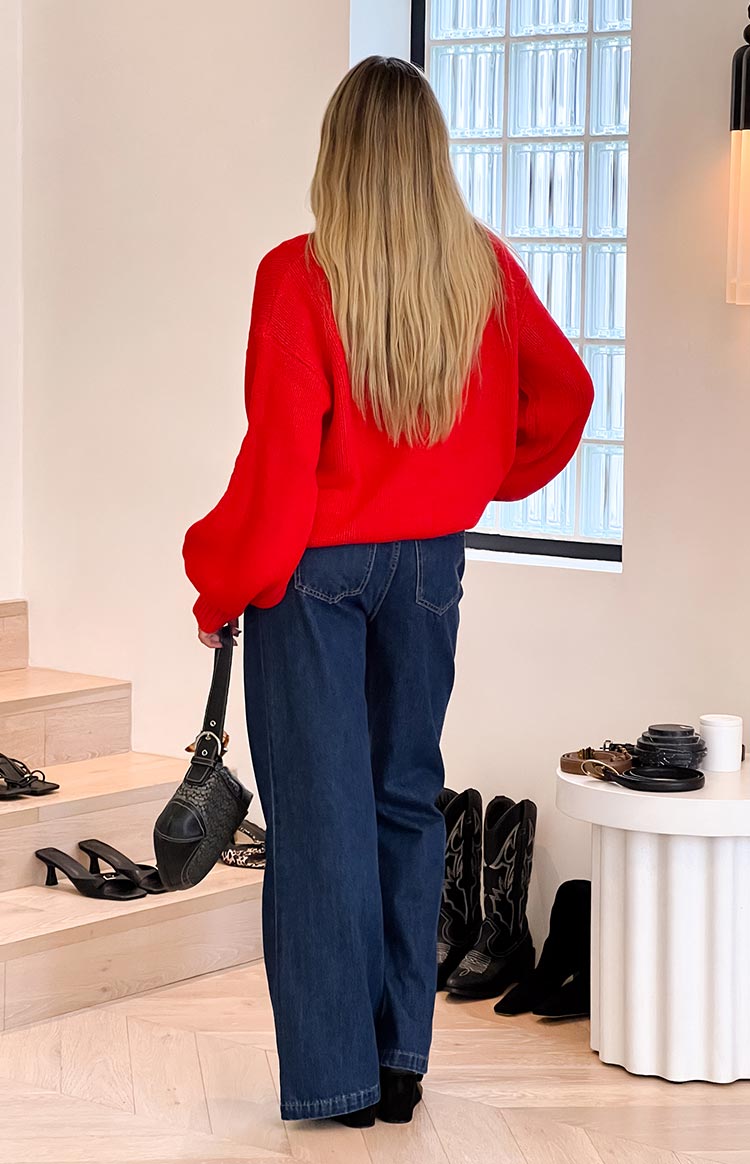 Lenny Dark Blue Denim Flare Jeans