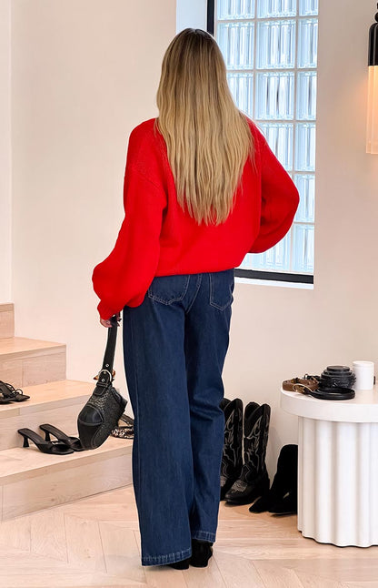 Lenny Dark Blue Denim Flare Jeans