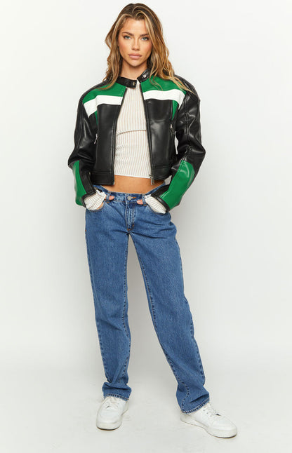 Lioness Green Nueve Biker Jacket