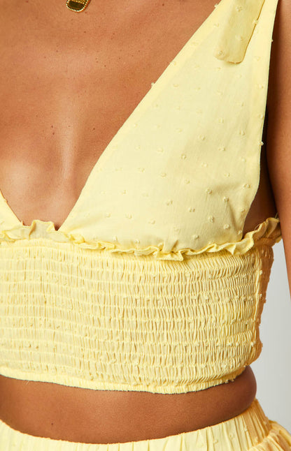 Madelyn Yellow Shoulder Tie Top