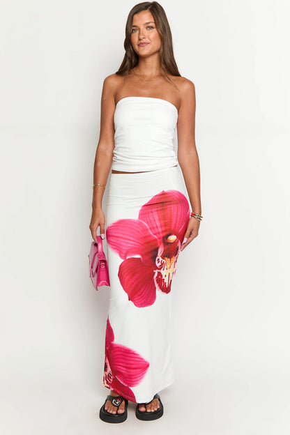Payge White Orchid Maxi Skirt