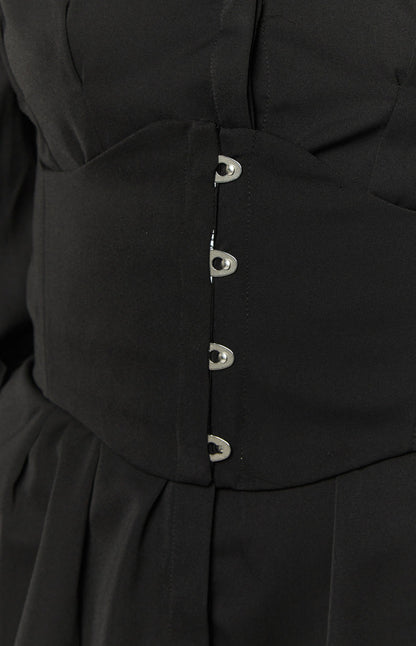Social Black Mini Shirt Dress
