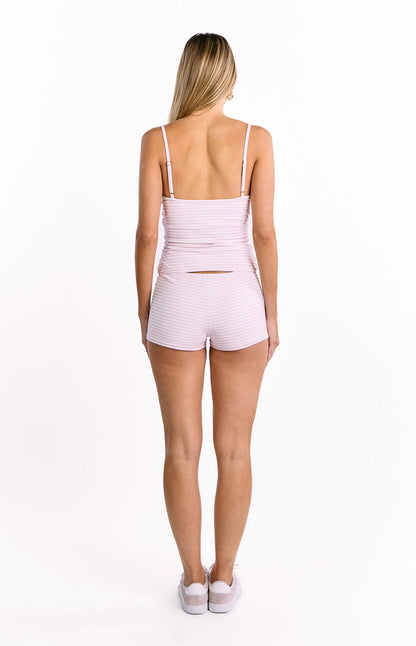 Sweetie White and Pink Stripe Shorts