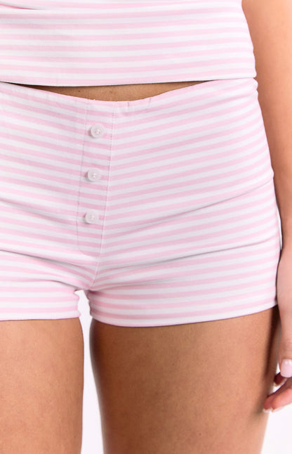 Sweetie White and Pink Stripe Shorts
