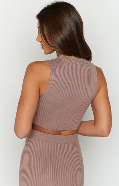 Zayrah Mocha Knit Tank