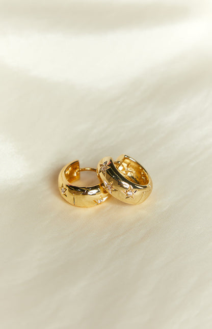 Stardust Gold Hoop Earrings